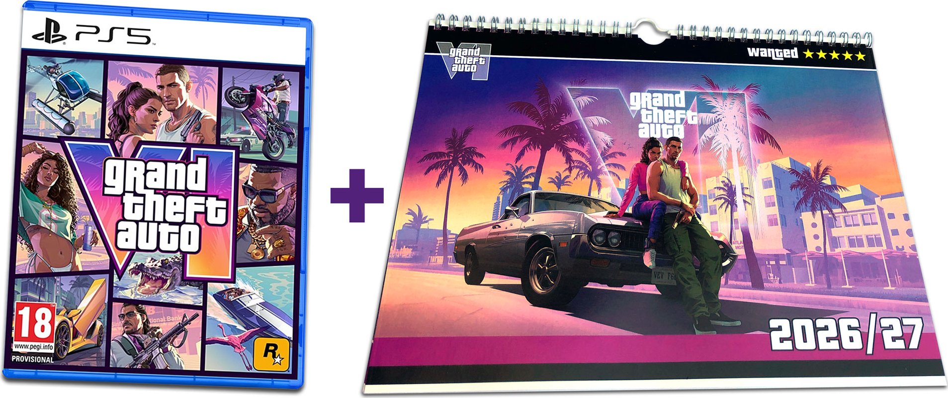 GTA 6 PS5 hra + fotokalendář - předobjednávka (GTA 6 hra na Playstation 5 + nástěnný fotokalendář (předobjednávka, vychází 17.11.2026))
