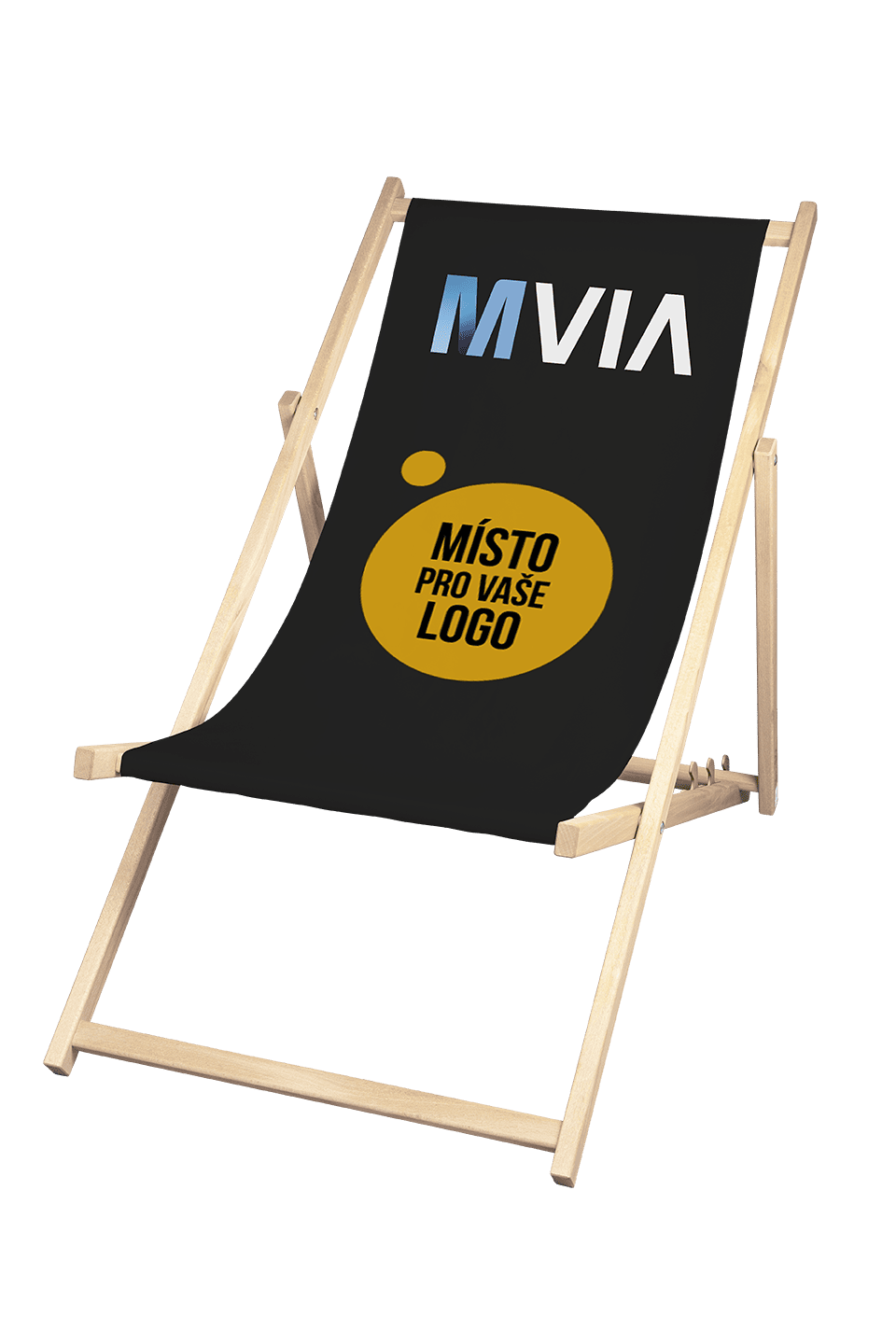 MVIA Moravia Propag Reklamní dřevěné lehátko s potiskem