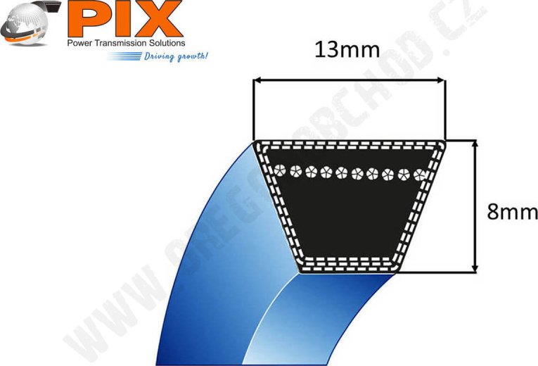 Klínový řemen (13x2869La, 2819Li) - KEVLAR - pojezdový CT131 (4L1130K PIXAG)