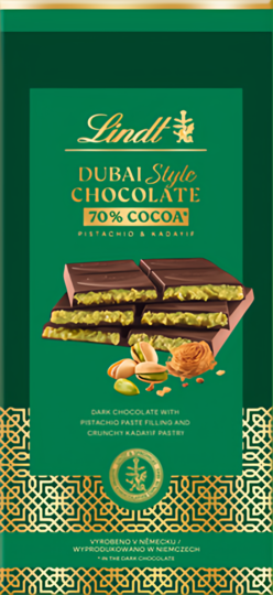 Lindt Dubajská čokoláda hořká 145g