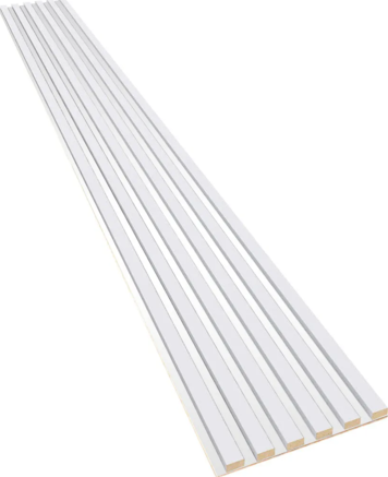 Akustické panely - lamely na bílé desce HDF - Bílá MAT 30 x 275 cm