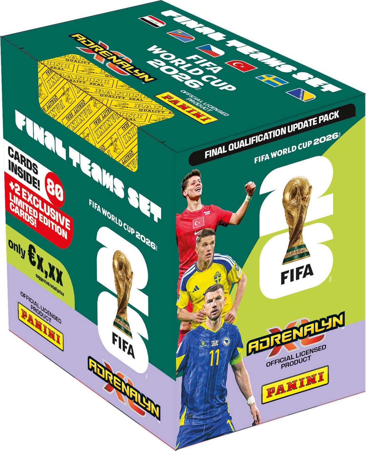 Panini Fotbalové karty FIFA World Cup 2026 ADRENALYN Final Teams Set