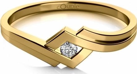 Couple, Originální prsten Kira ve žlutém zlatě se zirkonem, vel. 53, prům. 16.9 mm, 585-68-1-0132.0Z00.0.53.001