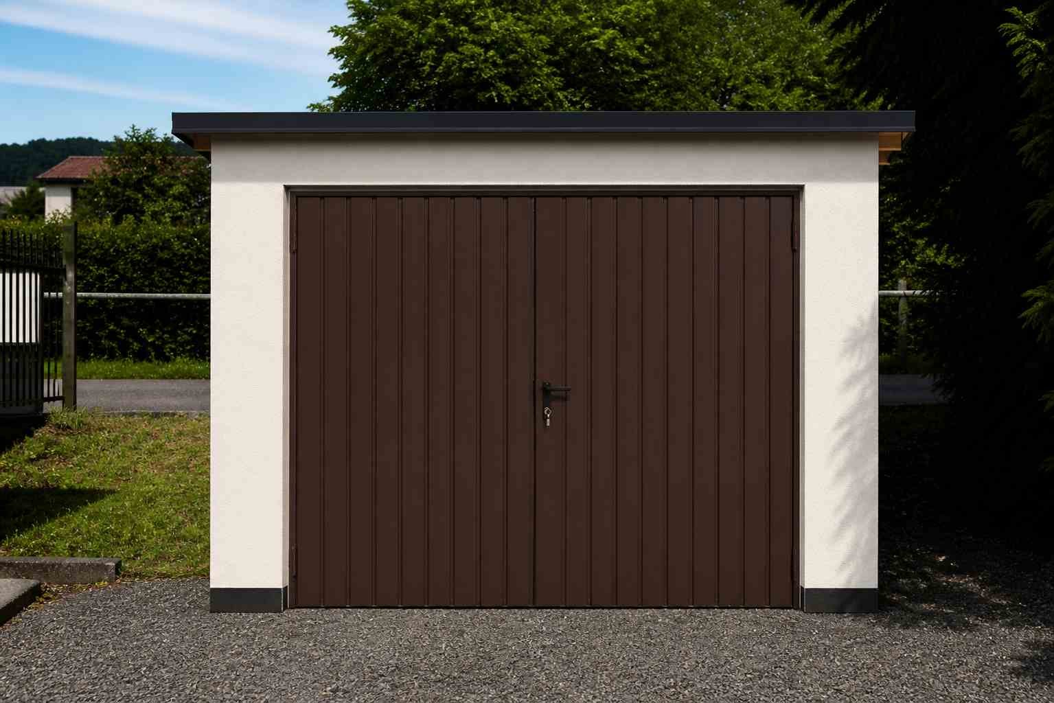 Nezateplená dvoukřídlá garážová vrata š.230 x 200 cm - RAL 8017 MAT