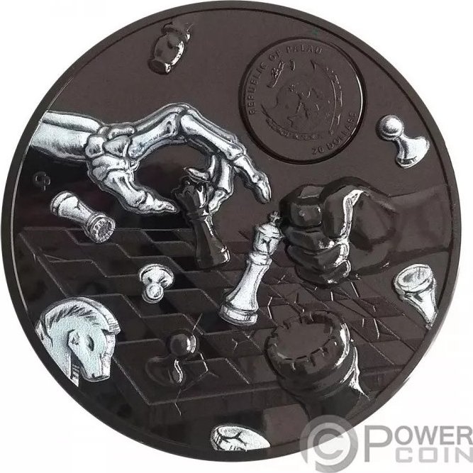 Dark Checkmate (2021) - 3 Oz - stříbrná proof sběratelská mince