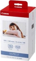 Canon Color Ink Paper Set, KP108IN, foto papír, lesklý, bílý, CP100, 220, 300, 330, 400, 500, 520, 600, 710, 10x15cm, 4x6, 108 ks