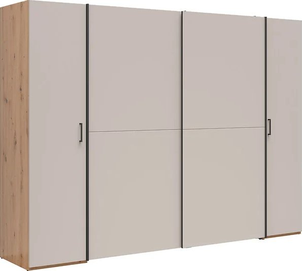 Šatní skříň Hinton 260 cm Black Red White | Ložnice | 260x59 | L158-SZF4D-DASN/TX/UKA