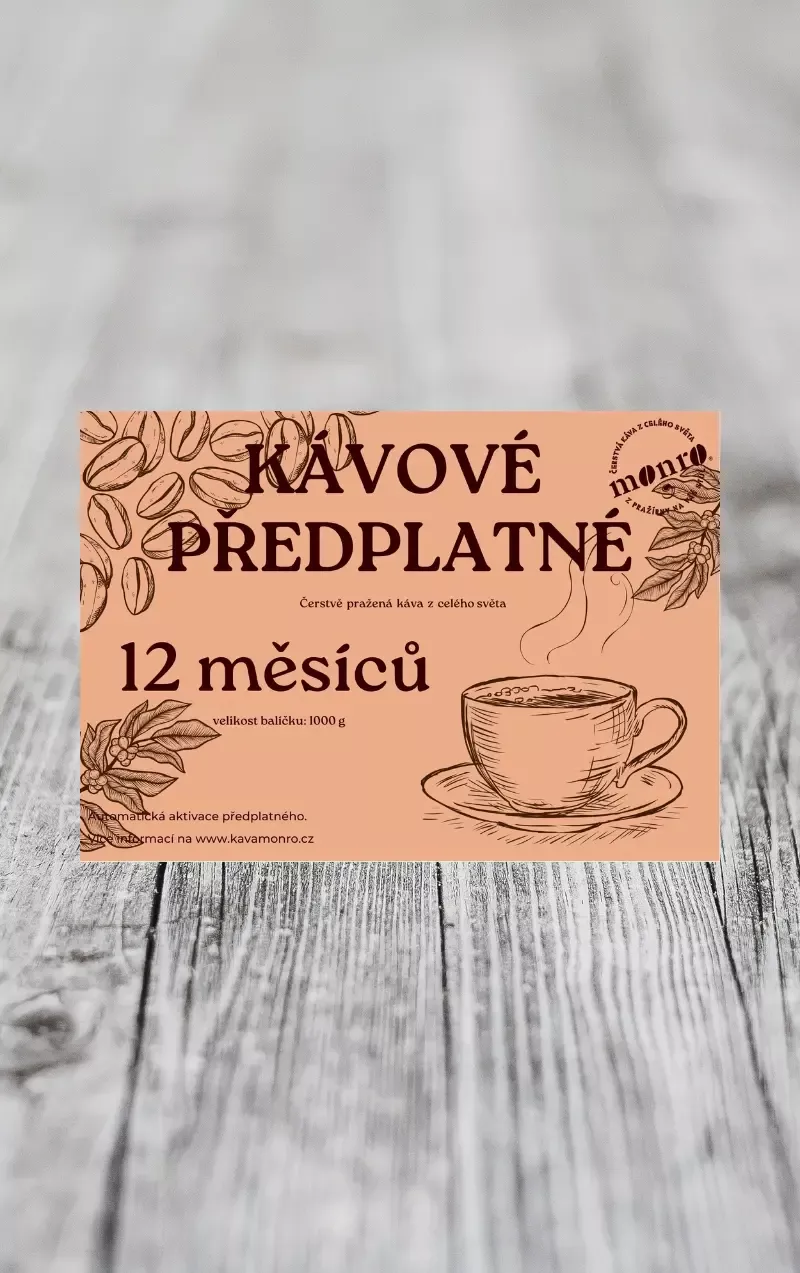 Kávové předplatné 12 měsíců 1000g Káva Monro