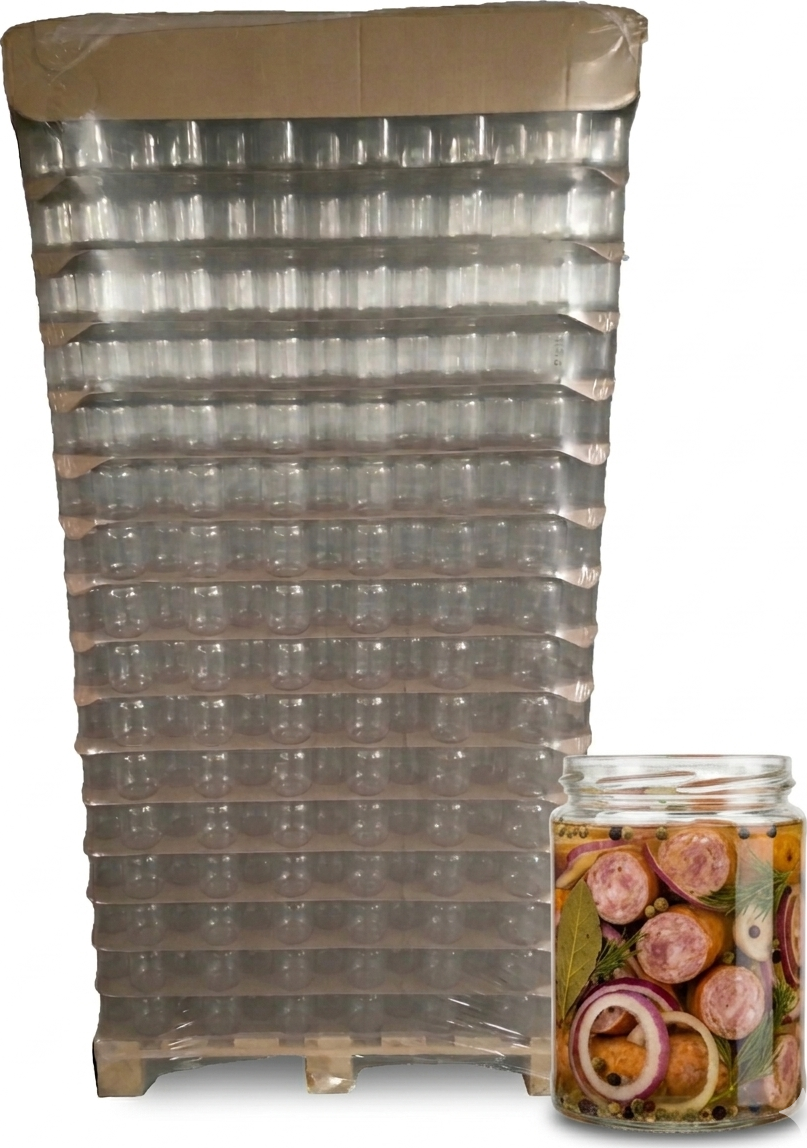Zavařovací sklenice 540 ml VÁLEC TO 82 na maso | Zavarovacisklo.cz PALETA/počet ks na paletě: 2873