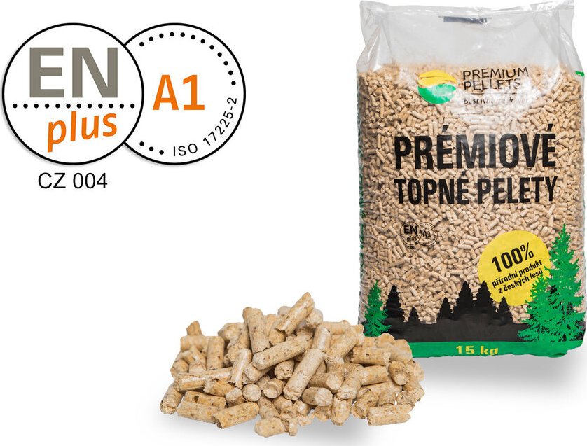 Dřevěné pelety PREMIUM PELLETS ENplus A1, smrk, 750 kg