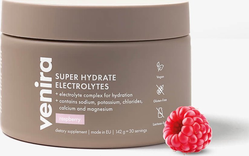 VENIRA super hydrate elektrolyty, malina, 142 g