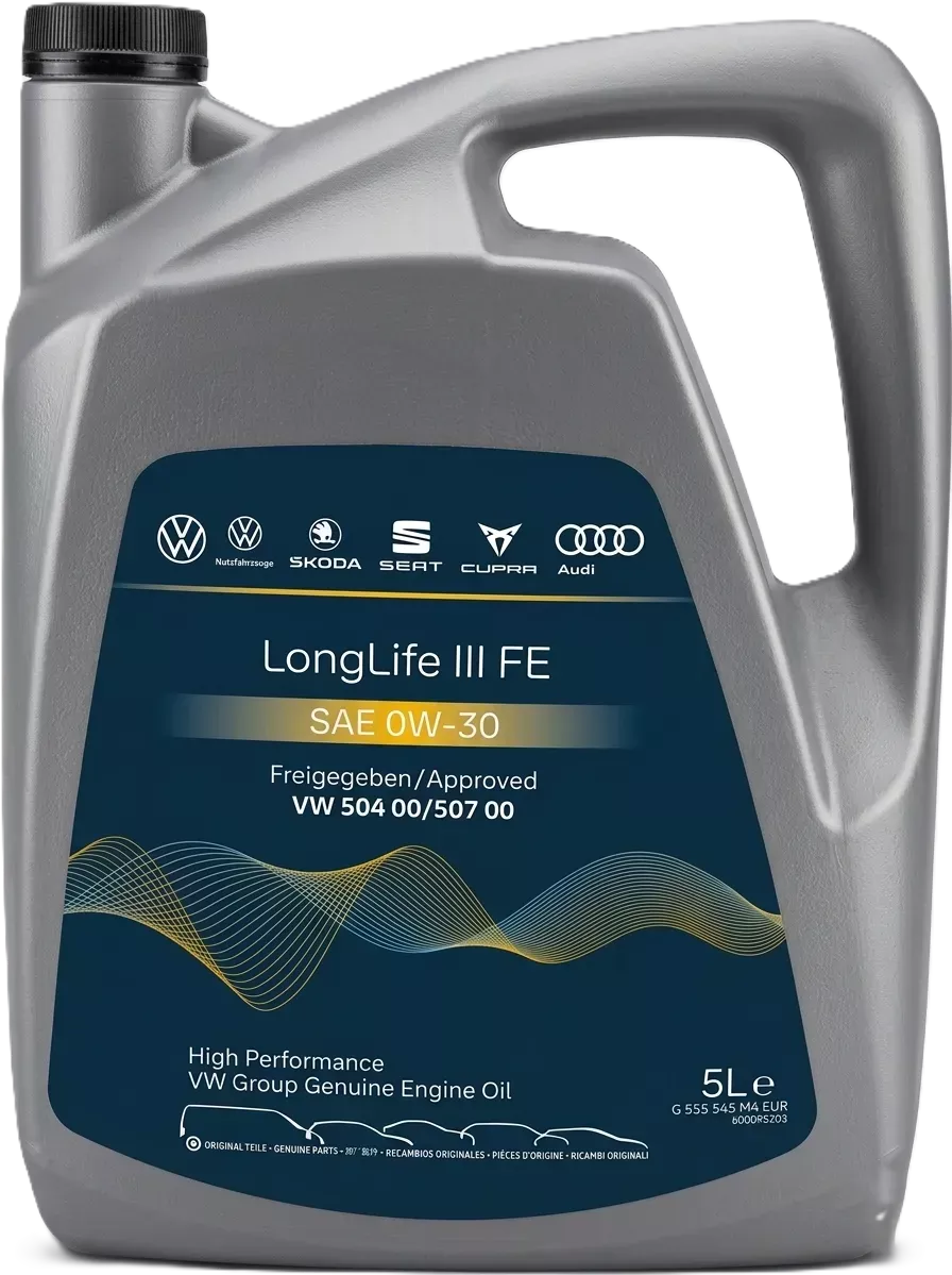 VW, SKODA, SEAT, AUDI Motorový olej 0W-30 Longlife III FE Originál GS55545M4 5L