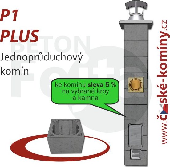Komínová sestava PLUS P1, 5 m, 180-90°, 1x čistič