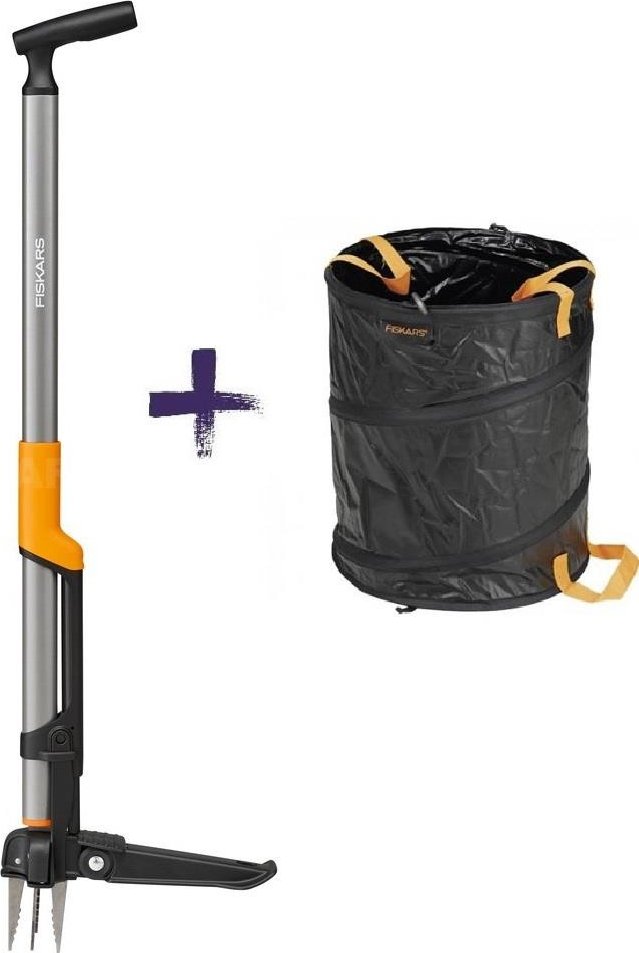 FISKARS 1080409 Vytrhávač plevele Ergonomic s košem