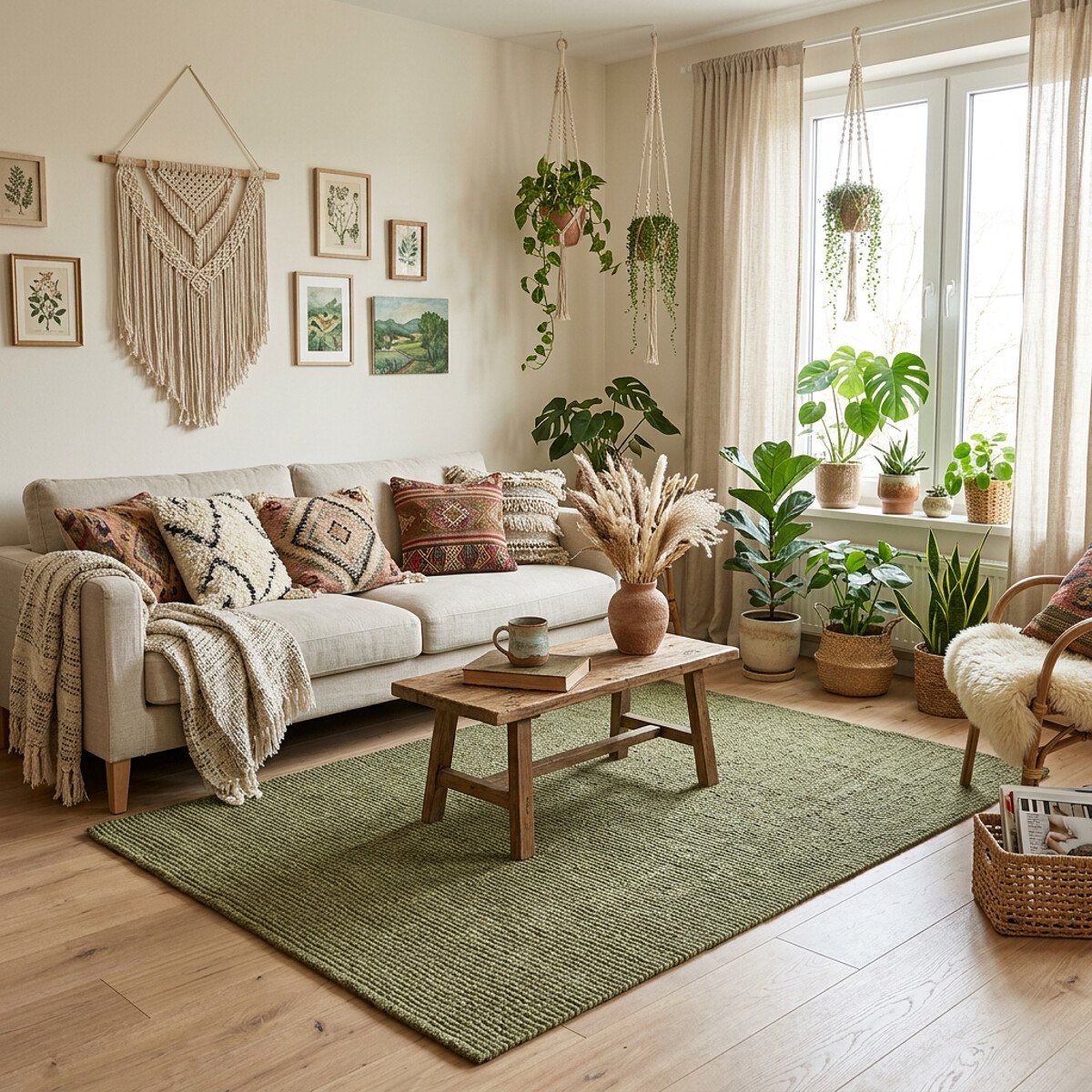Kusový koberec Bouclé Jute 105977 Jungle Green, 60x90, zelená, chodba / předsíň, Hanse Home - 1 rok na vrácení + DOPRAVA ZDARMA k Vám i zpět
