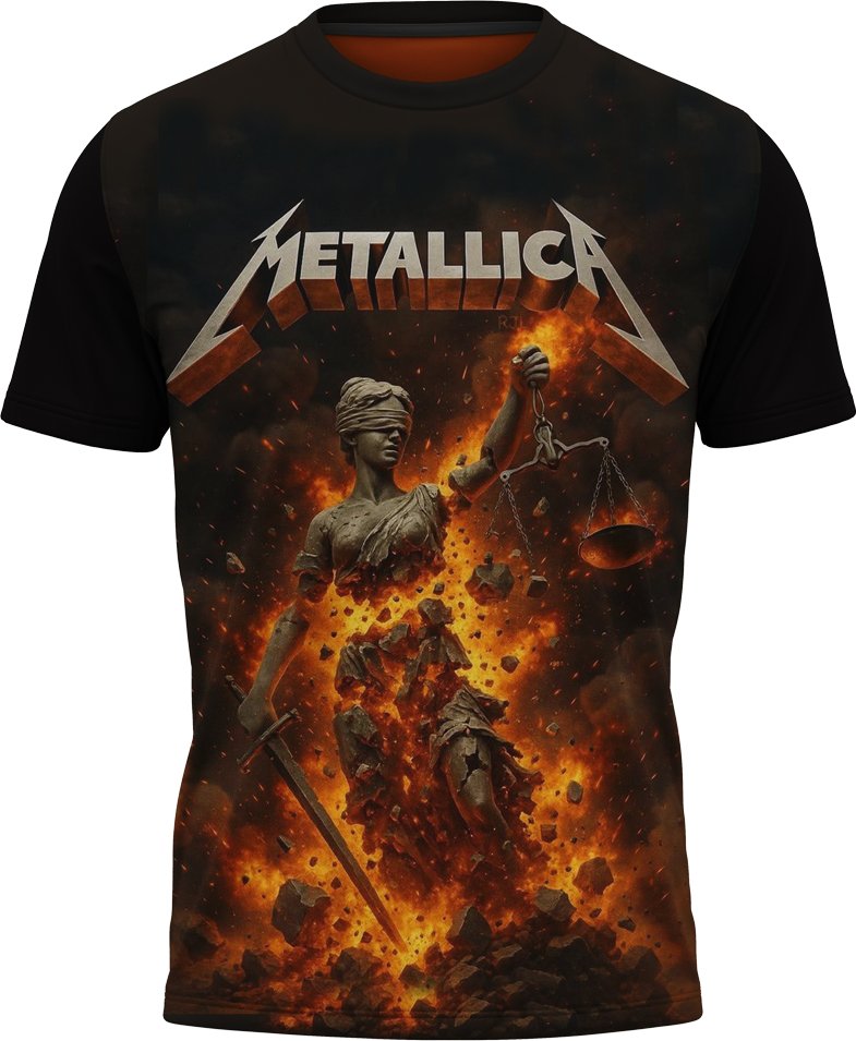 PE tričko s potiskem spravedlnost Metallica velikost: 158 - šířka 43 cm, délka 56 cm