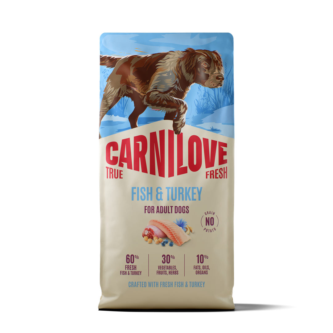 Carnilov TRUE FRESH Fish & Turkey Dry Dog food adult 12 kg