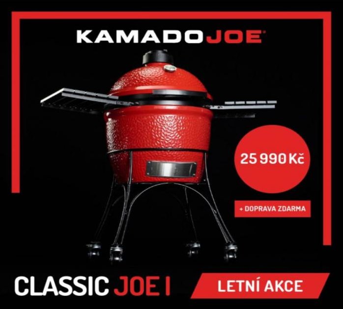 Keramický gril Kamado Joe I. Classic červený na mobilním stojanu