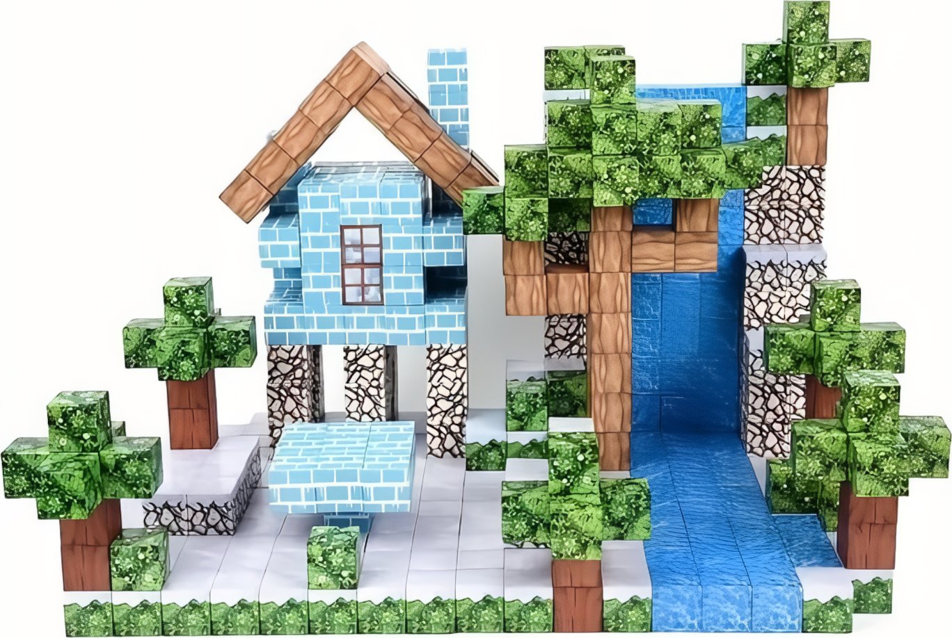 Toybit Magnetická stavebnice Minecraft Waterfall nature 100ks