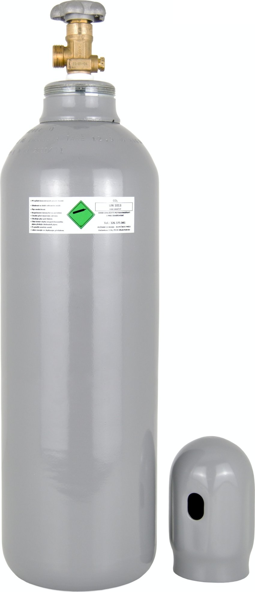 Tlaková ocelová láhev CO2 s náplní 6 kg, nízká