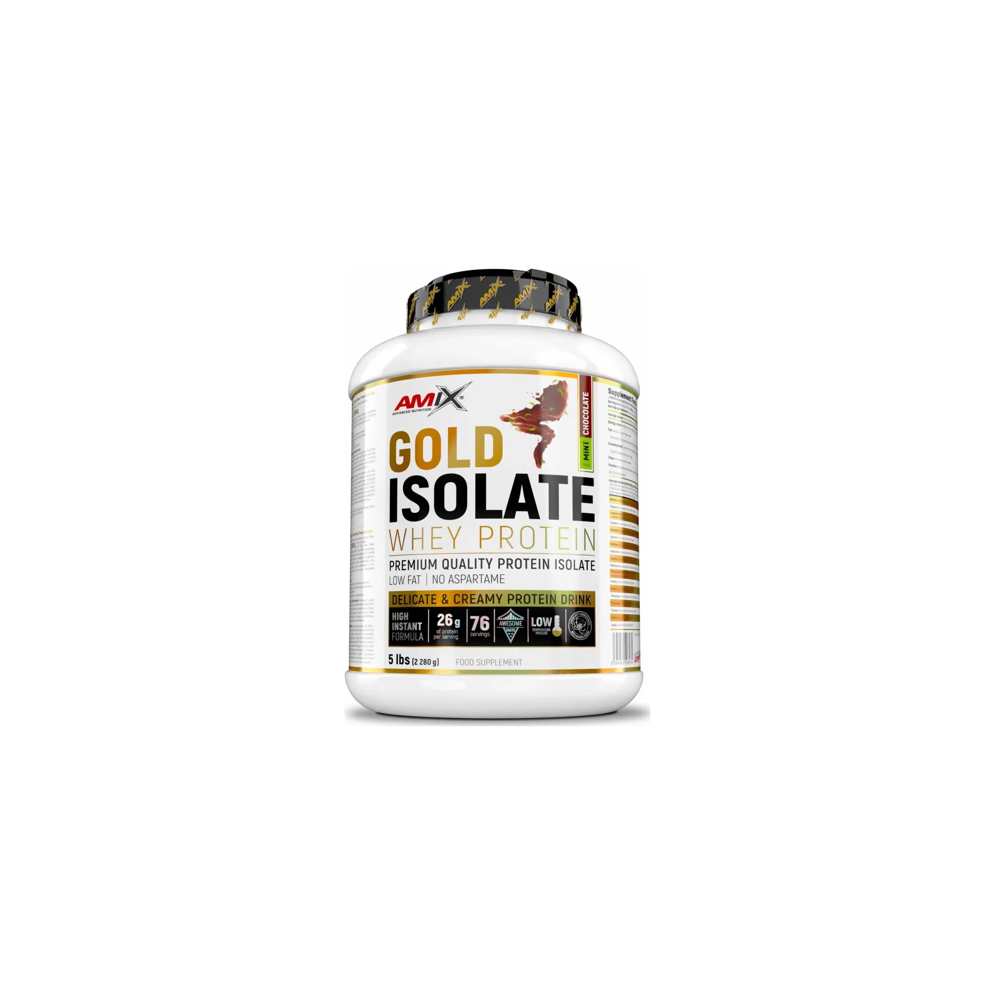 Fotografie 1 - Protein Amix Gold Whey Protein Isolate 2280 g čokoláda/máta