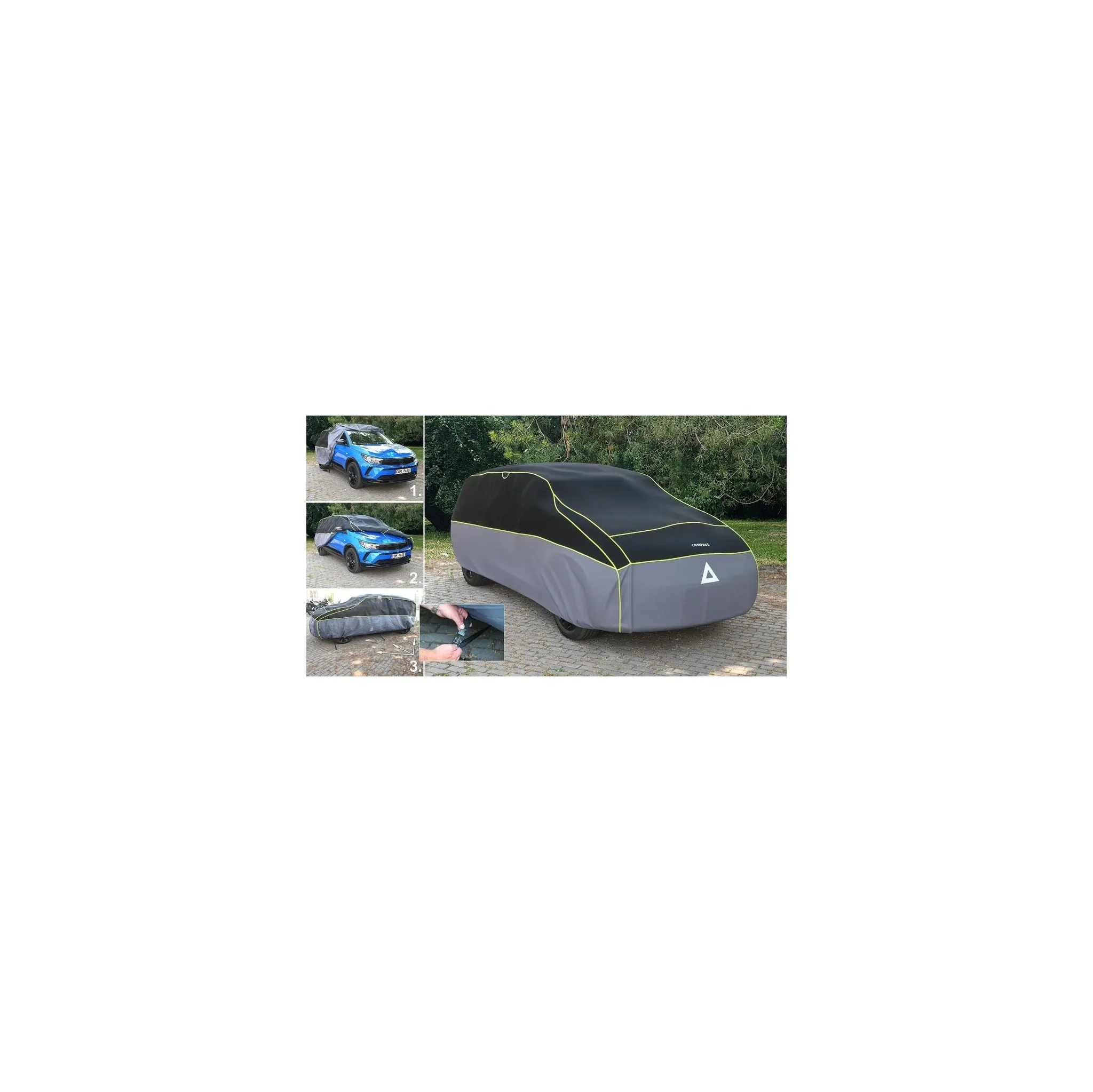 Fotografie 3 - Plachta na motorové vozidlo Compass Premium ochranná plachta proti kroupám 570 x 203 x 119 cm