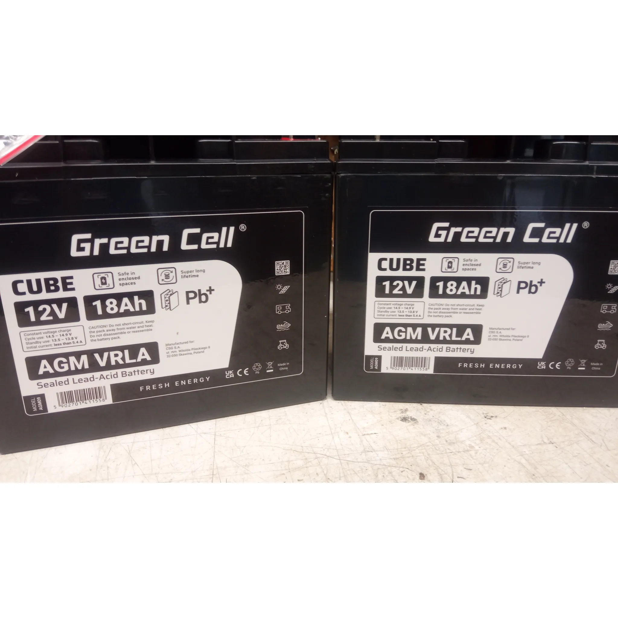 Fotografie 2 - Záložní baterie Green Cell AGM 12 V 18 Ah
