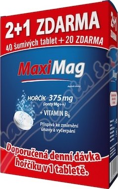 MaxiMag Hořčík+B6 šumivé tbl.2+1 ZDARMA 3x20 tbl.
