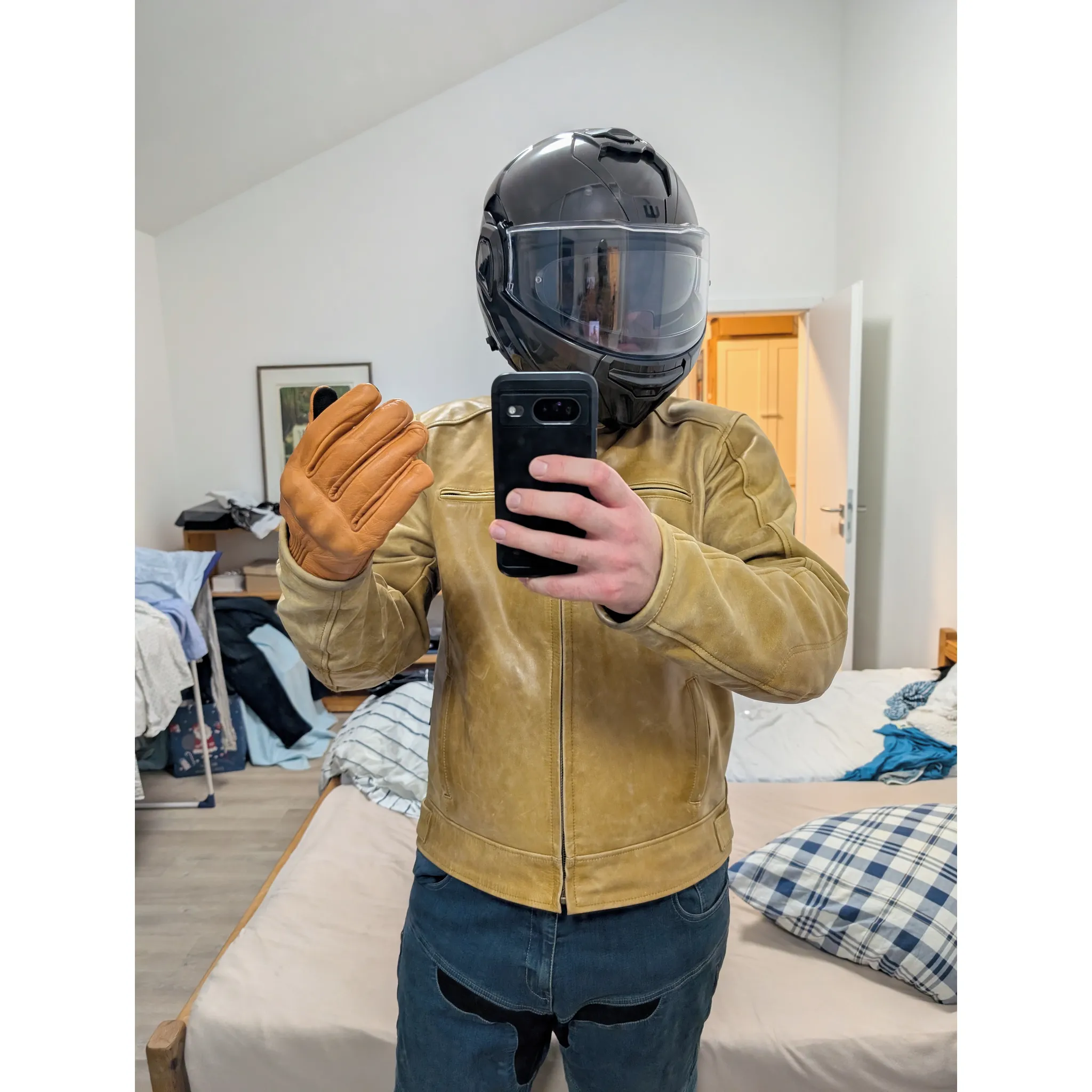 Fotografie 3 - Moto rukavice W-Tec Dahmer světle hnědé XL