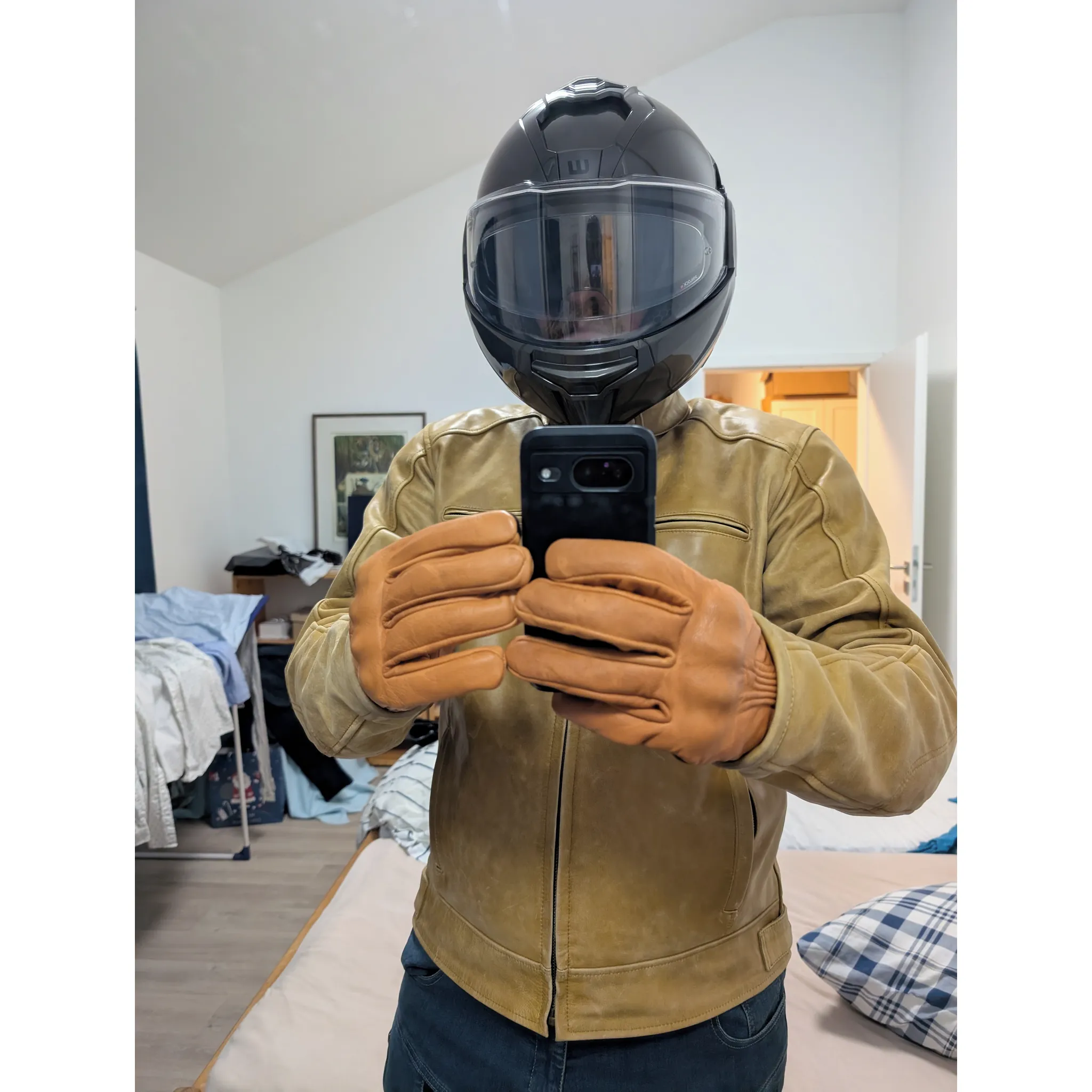 Fotografie 2 - Moto rukavice W-Tec Dahmer světle hnědé XL
