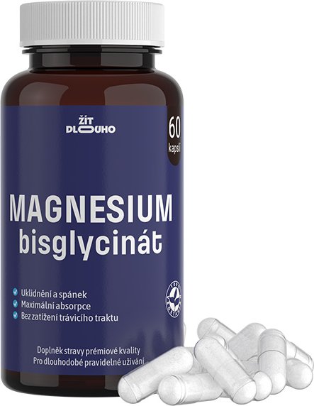 Magnesium bisglycinát 100 mg + B6 60 kapslí