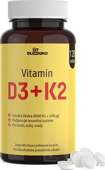 Vitamín D3+K2 4000 IU 120 tablet