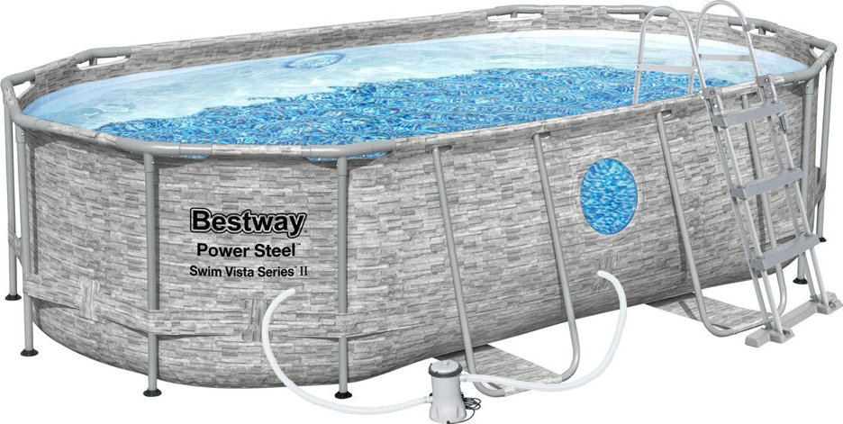 Bestway Bazén Power Steel Stacked Stone Swim Vista 4,27 x 2,5 x 1 m - 56714