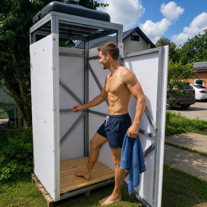 VespaGarden® Zahradní sprcha kabinková s nádrží 150L