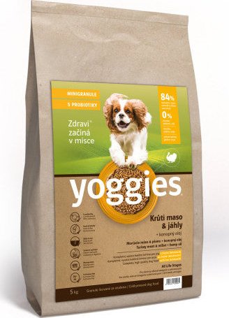 Yoggies Krůtí maso&jáhly, minigranule lisované za studena s probiotiky 5 kg