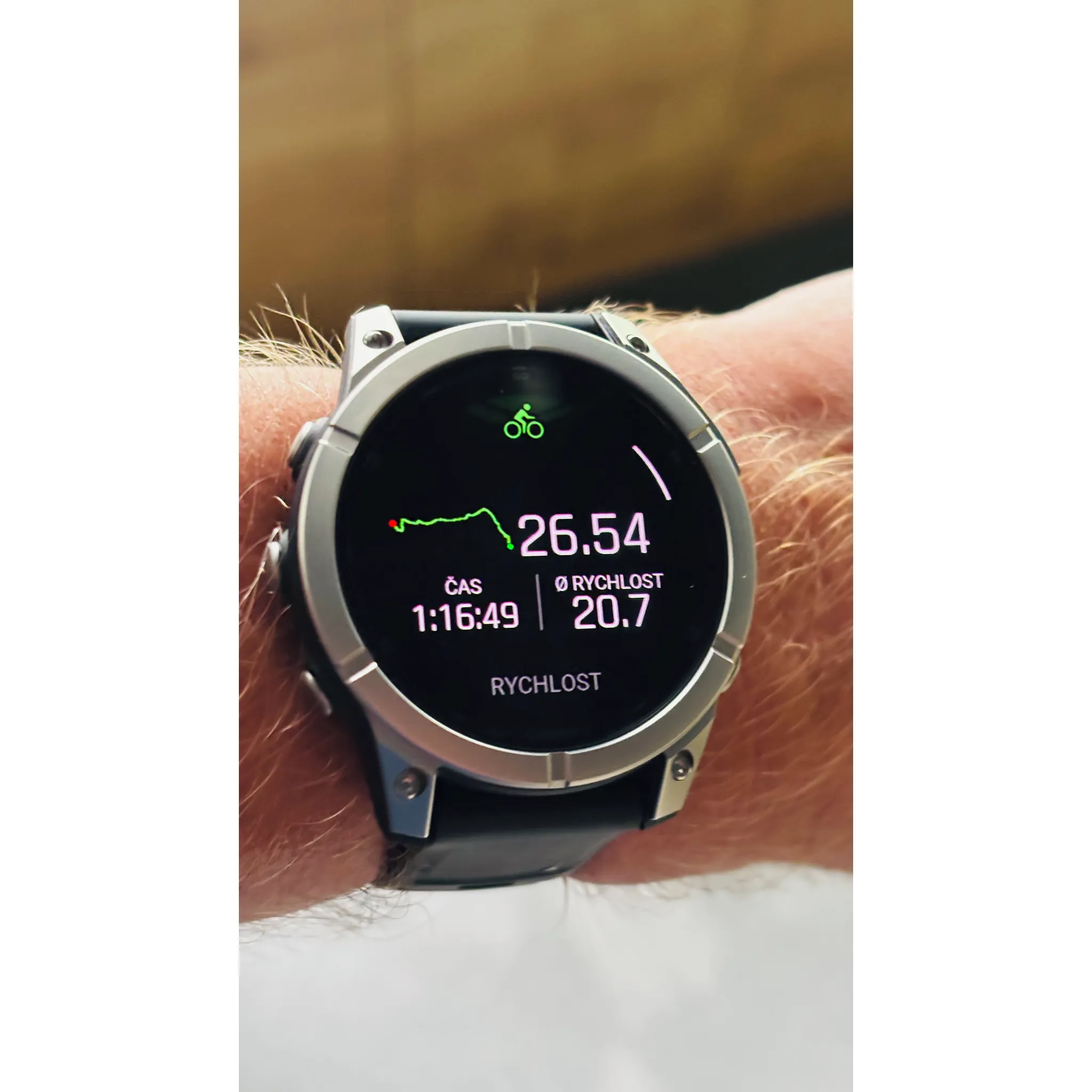 Fotografie 13 - Chytré hodinky Garmin fēnix E 47 mm Slate Gray Steel Black Silicone Band