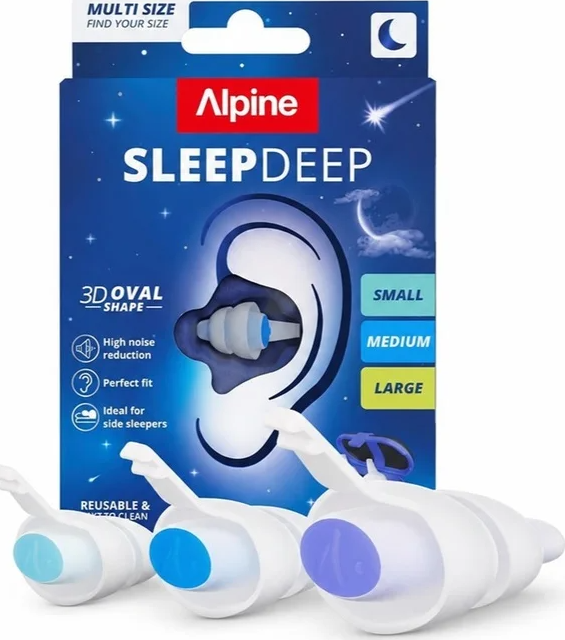 ALPINE Špunty do uší - SLEEPDEEP Velikost: S+M+L • s redukčním gelem Alpine Noise