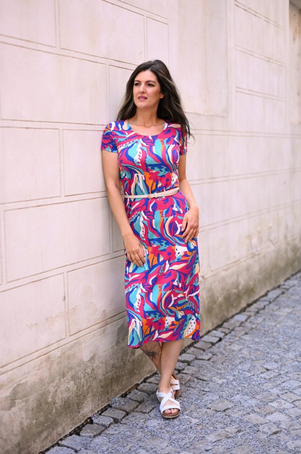 EVONA a.s. Dámské dlouhé šaty AMELINA 436 - Dámské dlouhé šaty AMELINA 436 436 XL