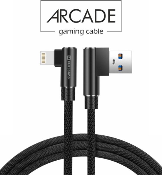 Textilní datový kabel Swissten Arcade USB / Lightning 1,2 m černý