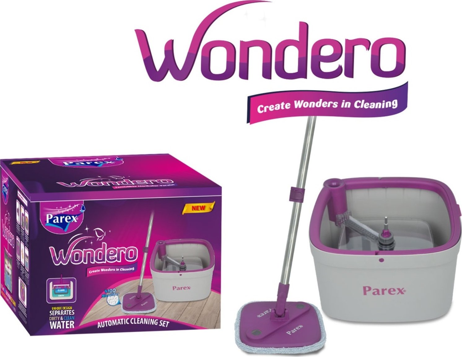 Parex Wondero Automatic mop na podlahu úklidový set