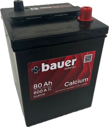 BAUER Calcium 80Ah 6V 600A 158x165x220