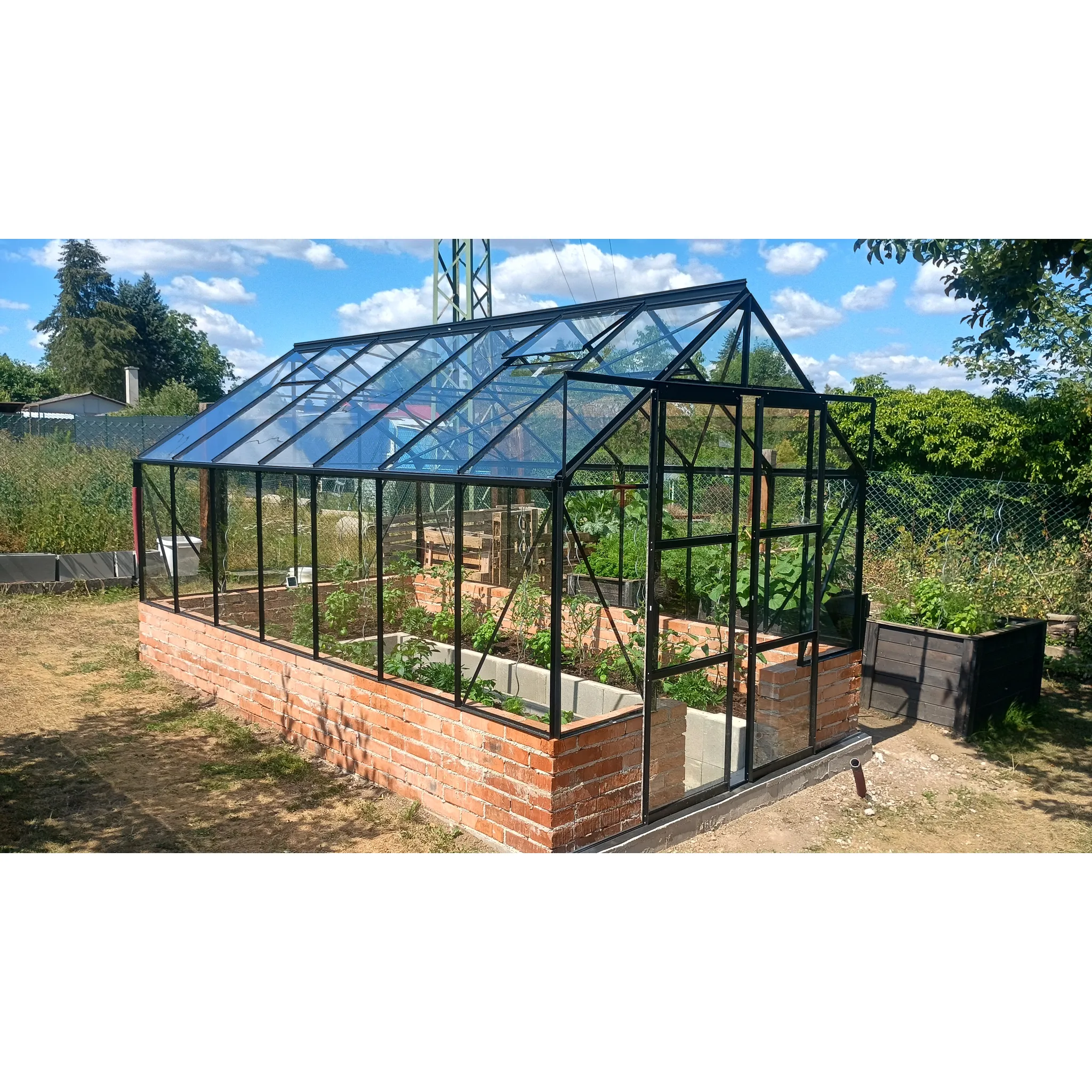 Fotografie 3 - Skleník Lanit Plast Vitavia Cassandra LG4418 2,57 x 4,48 x 2,49 m sklo 3 mm černý