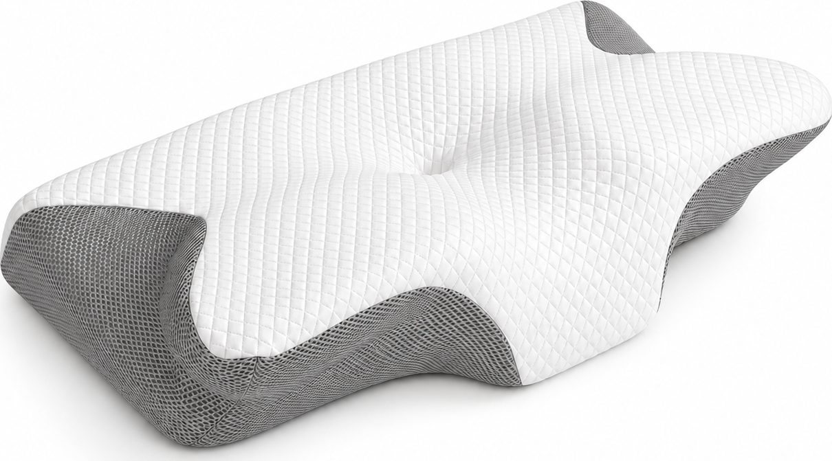 ADM Ortopedický anatomický polštář z paměťové pěny pro podporu krku a šíje 64 × 37,5 × 13 cm