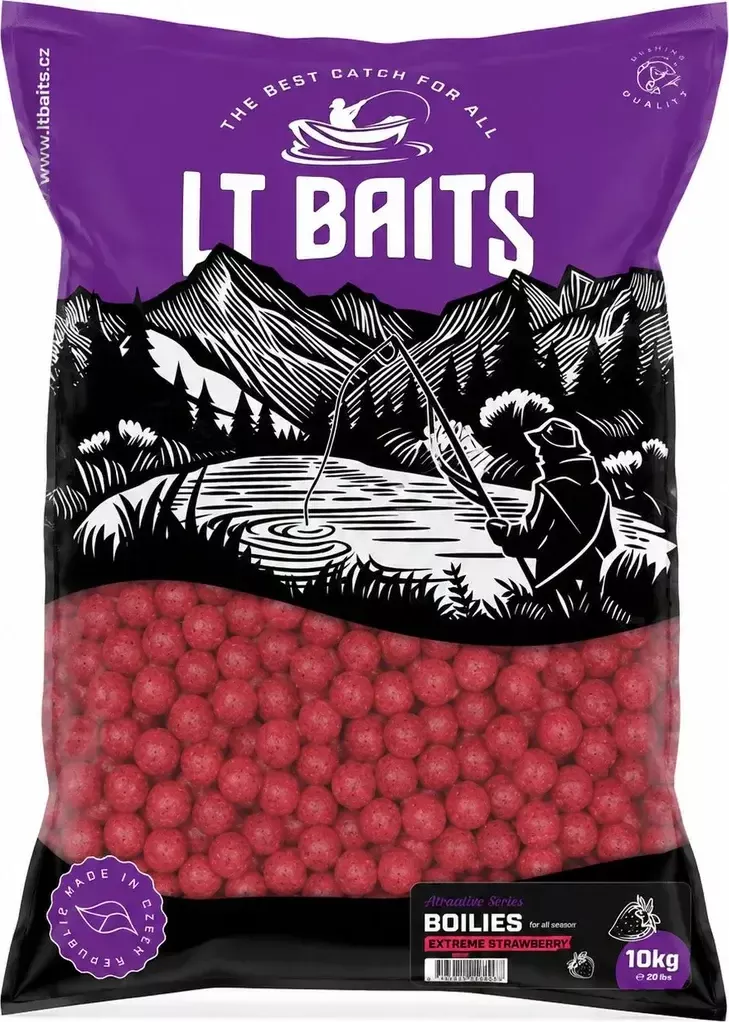 LT baits Boilies Extreme Strawberry 10kg průměr 20mm