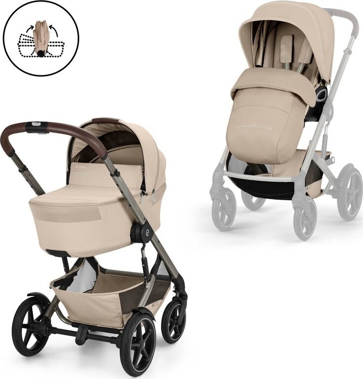 Kočárek Cybex TALOS S LUX TPE se skládací korbičkou Almond Beige | beige