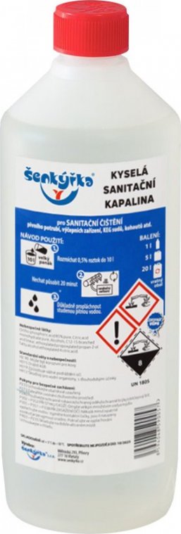 Šenkýřka kyselá sanitační kapalina na mytí pivního potrubí a strojů Balení: 1 l