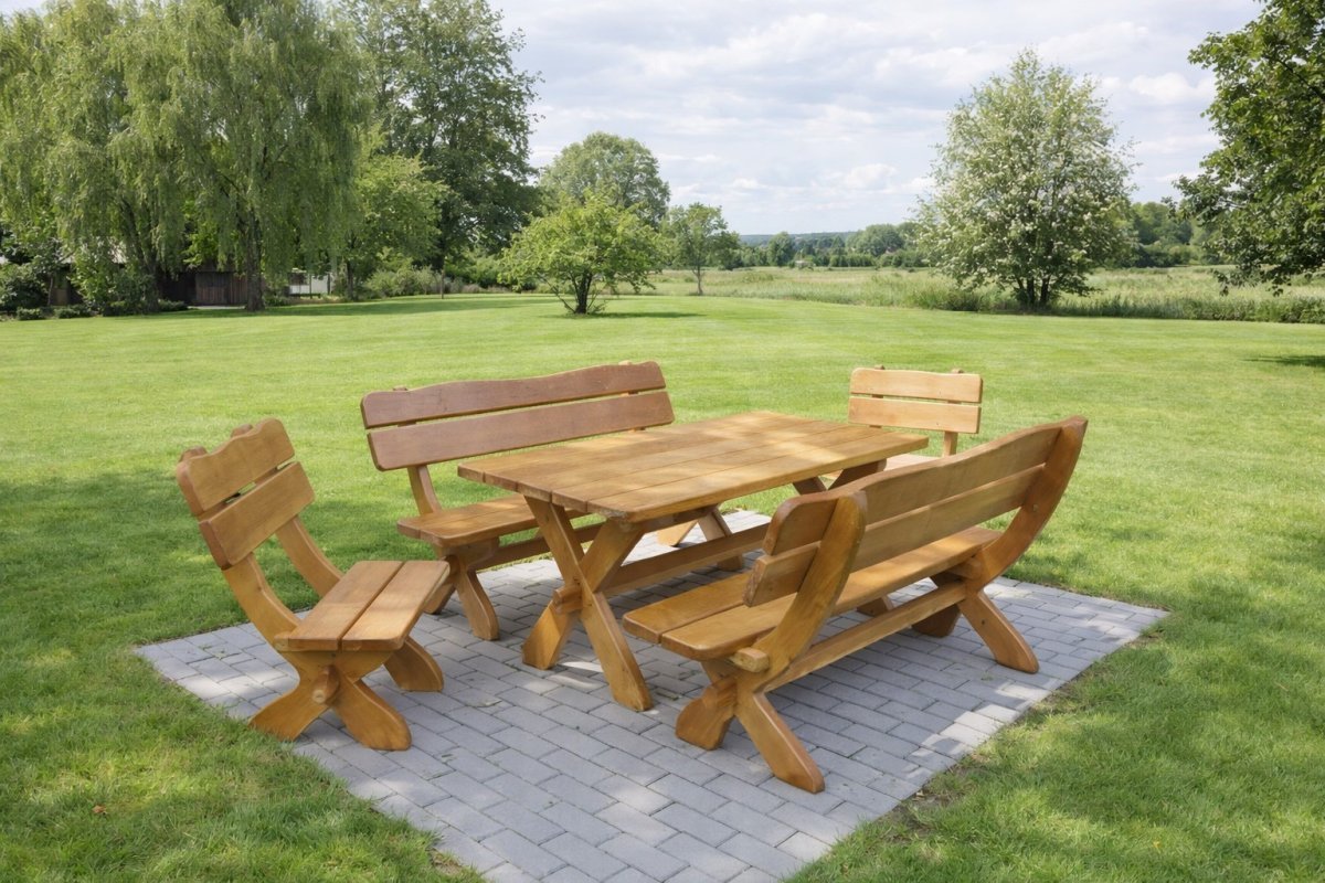 Zahradní sestava dub 160 cm - masiv smrk