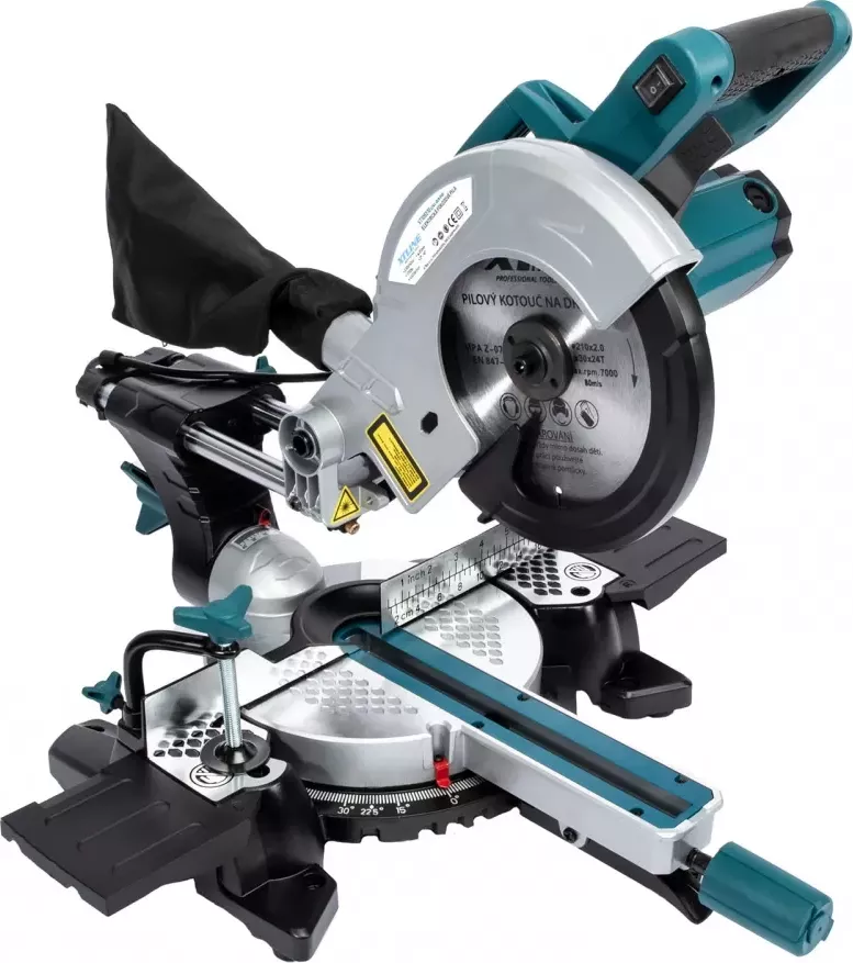 XT Pokosová pila s pojezdem a laserem 210mm, 1700W
