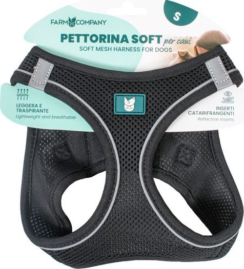 Farm company soft mesh postroj pro psy černý 3XS 24-28cm