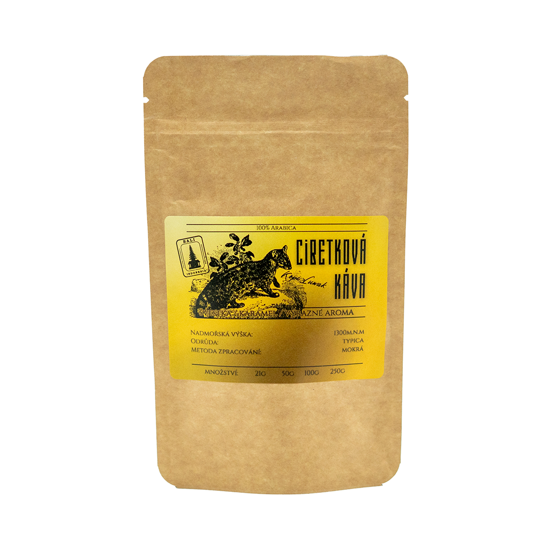 Káva Kroměříž Cibetková káva Kopi Luwak 50 g Mletí: moka